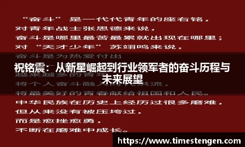 祝铭震：从新星崛起到行业领军者的奋斗历程与未来展望